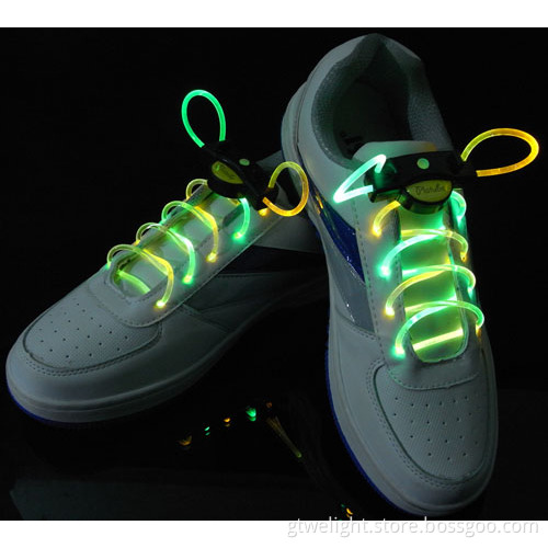 Lighting up Fiber Shoelaces Greenyellow Color